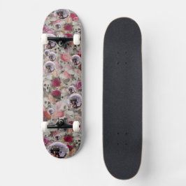 Skulpturen Rose und Pink Disco Balls Skateboard