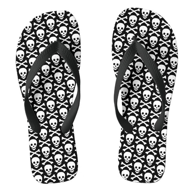 Skulpturen Schwarz-Weiß-Muster Flip Flops (Fußbett)