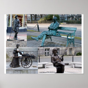 Skulpturen & Statuen in Dublin Irland Poster