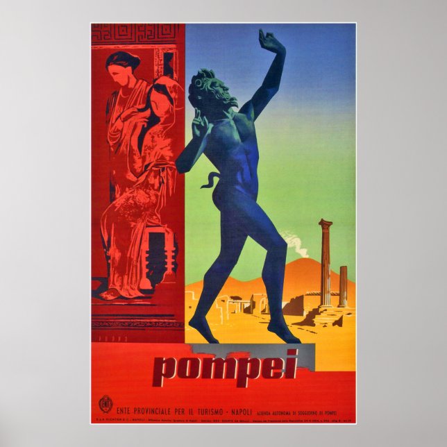 Skulpturen und Kunst von Pompeji, Neapel, Italien Poster (Vorne)
