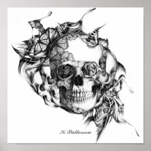 Skulpturen und Schmetterlinge Kunst drucken Poster