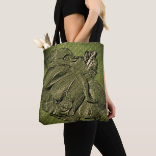 Skulptureneffekt Grüne Rosenknospe Blumenkunst Tasche
