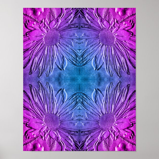 Skulptureneffekt Schwarze Mit Augen Susan-Blume Ab Poster (Vorne)