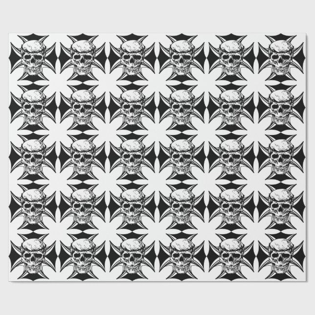Skulpturenkralle Cross Goth Biker Art Geschenkpapier (Flach)