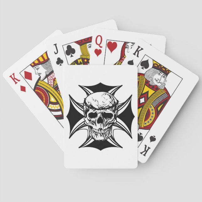 Skulpturenkralle Cross Goth Biker Art Spielkarten (Rückseite)