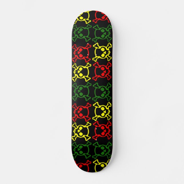Skuls colorés Skateboard (Recto)