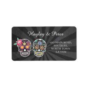 Skuls Halloween Stickers Étiquette de adresse Mari