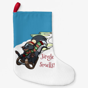Skunk auf einem Schlitten duft! Weihnachtszeit-Car Kleiner Weihnachtsstrumpf