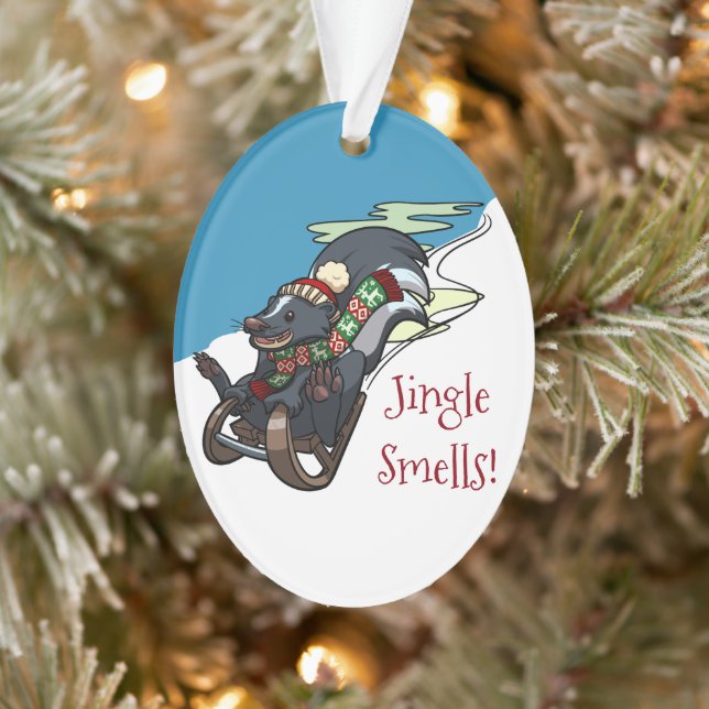 Skunk auf einem Schlitten Jingle riecht! Weihnacht Ornament (Baum)