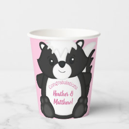 Skunk Baby Dusche Pink Pappbecher