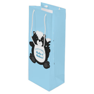 Skunk Baby Shower Blue Geschenktüte Für Weinflaschen