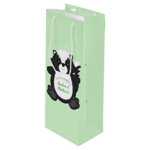Skunk Baby Shower Green Geschenktüte Für Weinflaschen