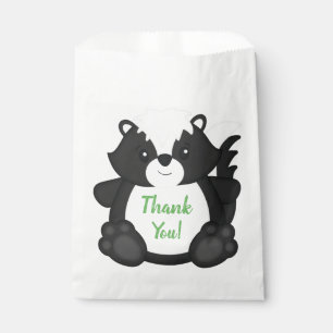 Skunk Birthday Party Green Geschenktütchen