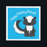 Skunk Birthday Party Kids Serviette<br><div class="desc">Feiern Sie den Geburtstag Ihres Kindes mit diesem bezaubernden Schnupfen Geburtstagsgeschenk! Ideal für eine Waldtierfeier, oder einfach nur für ein Kind, das Lieben in den Schotten! Ein Party zum 1. Geburtstag für ein Baby!</div>