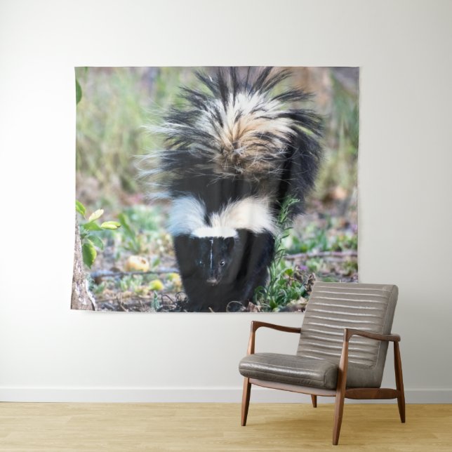 Skunk Black and White Wandteppich (Beispiel (Horizontal))