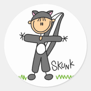 Skunk Dress Up T - Shirt und Geschenke Runder Aufkleber