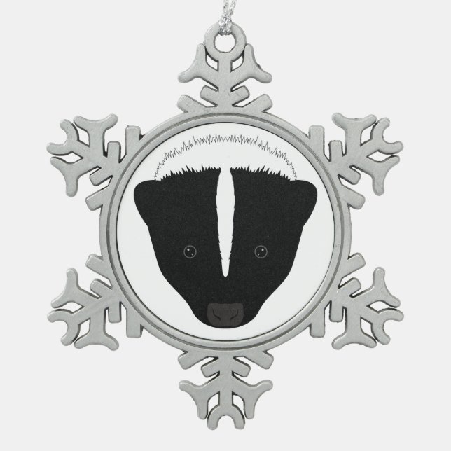 Skunk Face Schneeflocken Zinn-Ornament (Vorderseite)