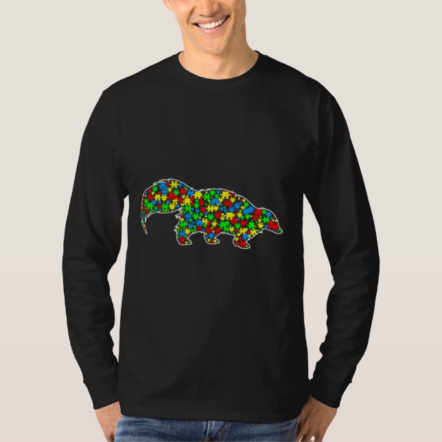 Skunk Funny Puzzle Animals Autismus Bewusstsein T-Shirt (Vorderseite)