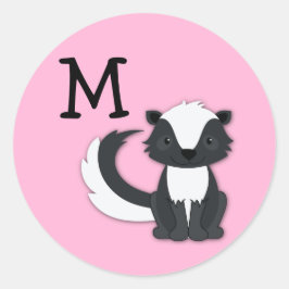 Skunk Kid Niedlich Monogram Umschlag Aufkleber Sti