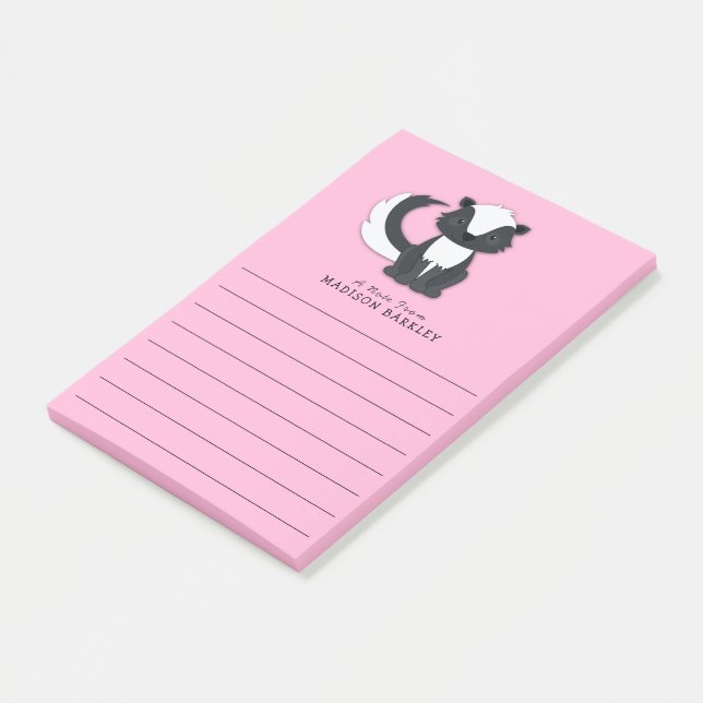 Skunk Kids Niedliches Woodland-Tier Post-it Klebezettel (angewinkelt)