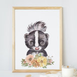 Skunk Kinderzimmer Wall Art Décor, Baby Gift Poster<br><div class="desc">Dieses bezaubernde Aquarellposter eines Schinkens ist perfekt für jedes Kinderzimmer. Mit sanften Blume und einem niedlichen Kofferraum macht diese Wandkunst den perfekten Akzent auf Ihrem Zimmer.</div>