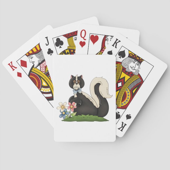 Skunk mit Blume Spielkarten (Rückseite)