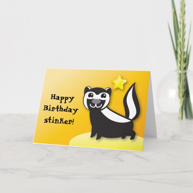 SKUNK niedlich Kawaii lächeln Karte (Vorderseite)
