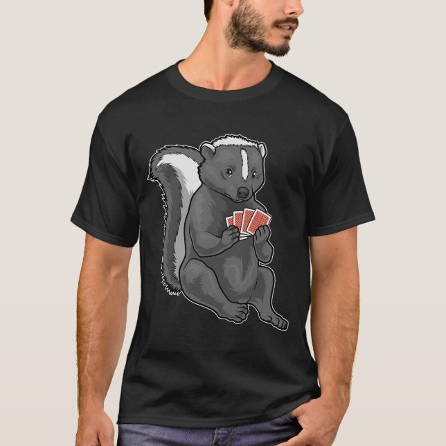 Skunk Poker Poker Karten T-Shirt (Vorderseite)