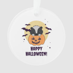 Skunk Pumpkin Niedlich Skunks Happy Halloween Ornament