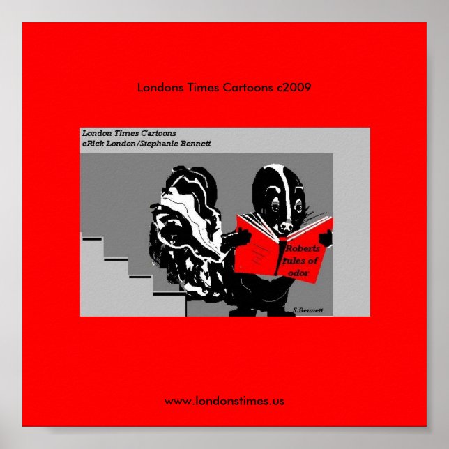 Skunk Rules of Odor Funny Londons Times Poster (Vorne)