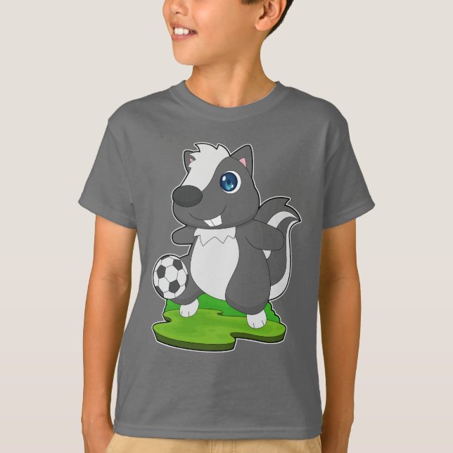 Skunk Soccer Player Soccer T-Shirt (Vorderseite)