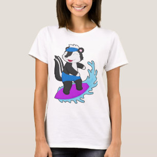 Skunk Surfing Surfbrett Sommer T-Shirt