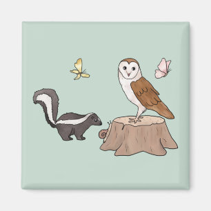 Skunk und Eule  Magnet