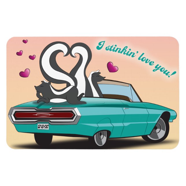 Skunk Valentine's Day Magnet (Horizontal)