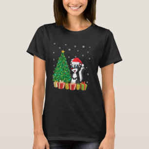 Skunk Xmas Tree Lighting Weihnachtsmannmütze Skunk T-Shirt