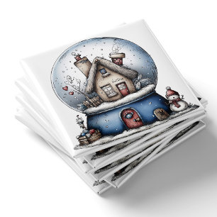 Skurril blauer Schneeball-Weihnachtsmagnet Magnet