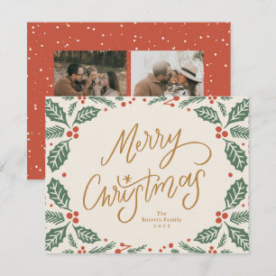 Skurril buchstabierter Weihnachts-Stechpalme Feiertagskarte