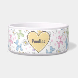 Skurril-bunte Pudel-Pet-Schale personalisiert Napf