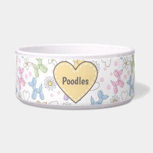 Skurril-bunte Pudel-Pet-Schale personalisiert Napf