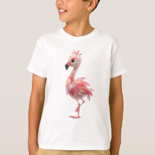 Skurril bunter Feder-Flamingo für Kinder T-Shirt