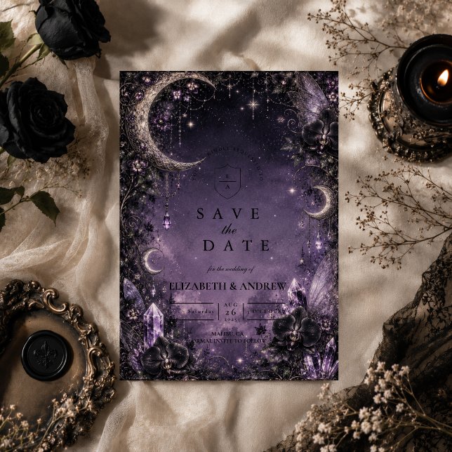 Skurril-feeenhafte Gothic-Hochzeit Save The Date (Von Creator hochgeladen)