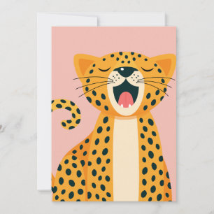 Skurril gähnender Gepard Safari Tier Cartoon Ankündigung