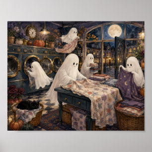 Skurril Geister-Waschsalon Gemütliche Gothic-Wäsch Poster
