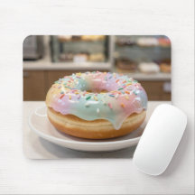 Skurril glasierter Donut in Pastellfarben