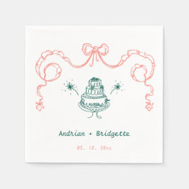 Skurril Handgezeichnete Kritzel-Schleife Hochzeit Serviette