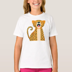 Skurril Safari-Tier Gähnender Gepard Cartoon T-Shirt