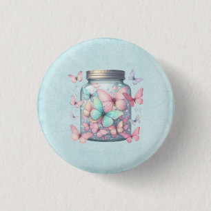 Skurril Schmetterlinge in einem Glas Button
