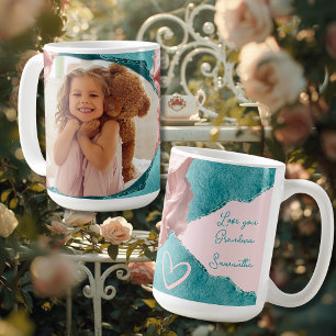 Skurril Türkis & Rosé zerrissenes Papier Erbstück  Kaffeetasse