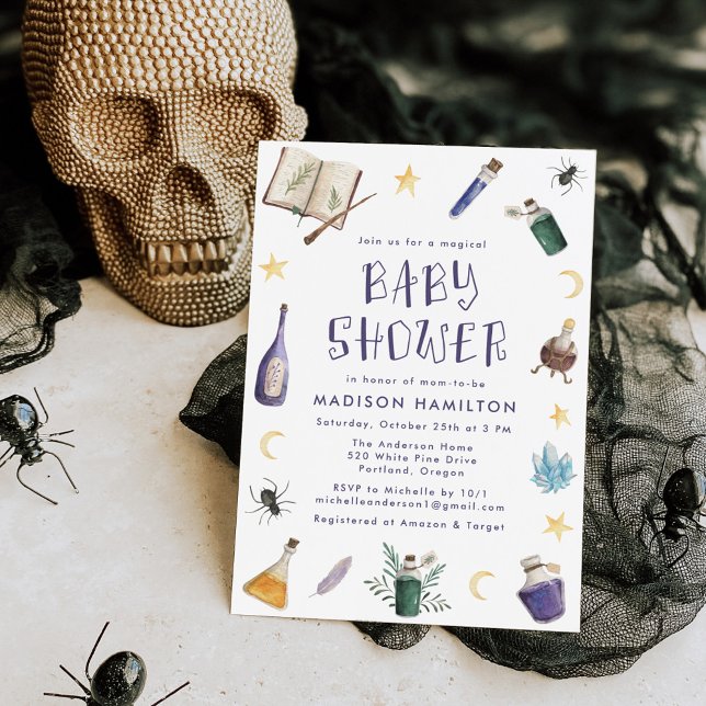 Skurril Zaubertränke Halloween Babyparty Einladung (Von Creator hochgeladen)
