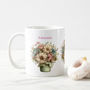 Skurrile Blumen in einem Pflanzkübel Süß Kaffeetasse